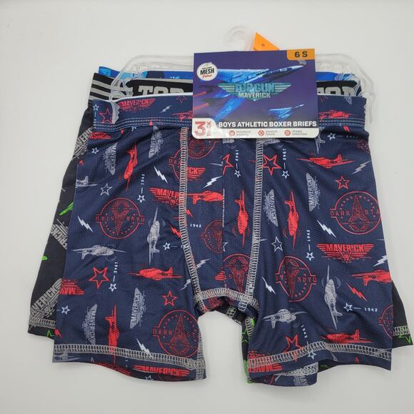 Bioworld Top Gun maverick 3 Pack Boys Athletic Boxer Briefs - SIZE 6s - Picture 1 of 4